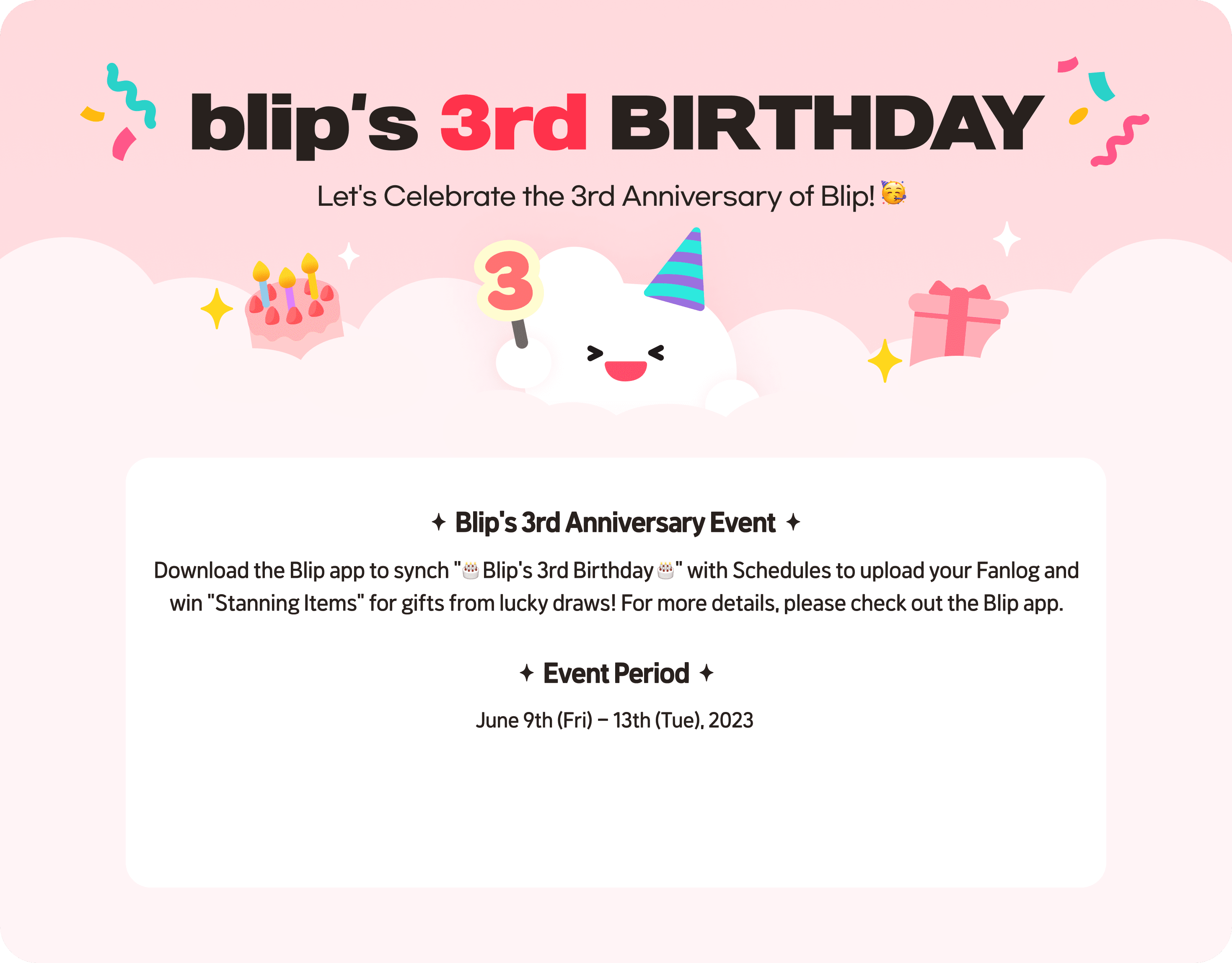 blip 3rd birthday
